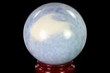 Polished Blue Calcite Sphere - Madagascar #149348-1